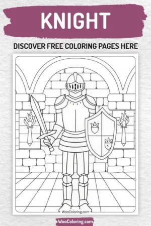 Knight coloring pages designs for kids