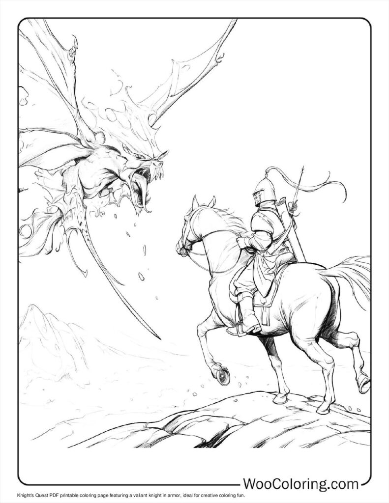 100  Knight coloring pages  Free PDF To Print  - 16