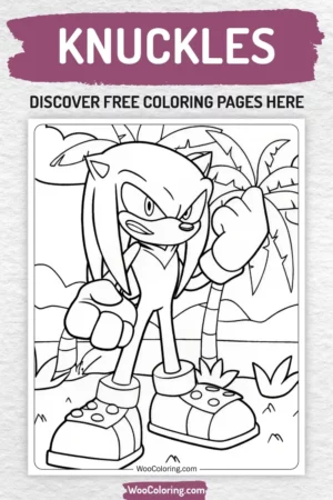 Knuckles coloring pages designs for kids