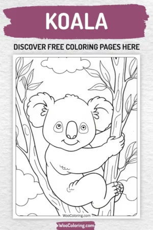 Koala coloring pages designs for kids