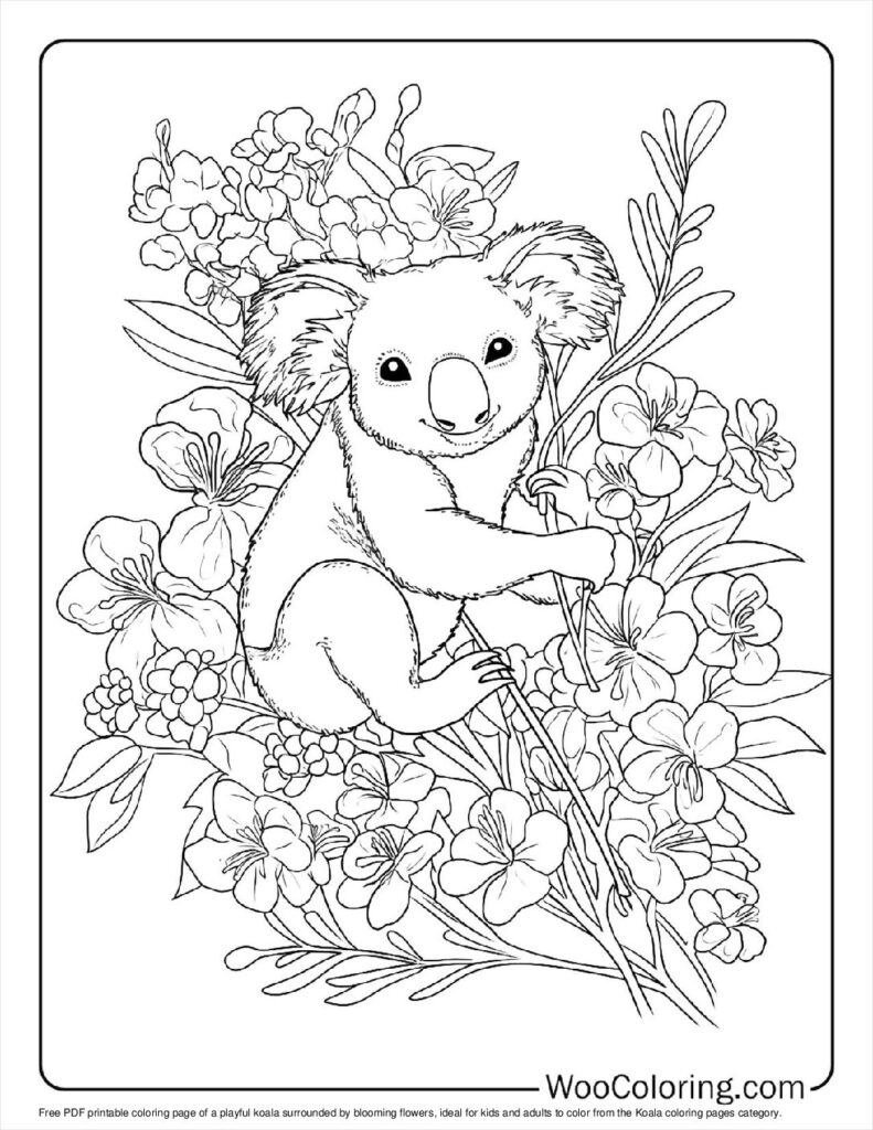 100  Koala coloring pages  Free PDF To Print  - 73