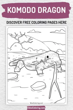 Komodo Dragon coloring pages designs for kids