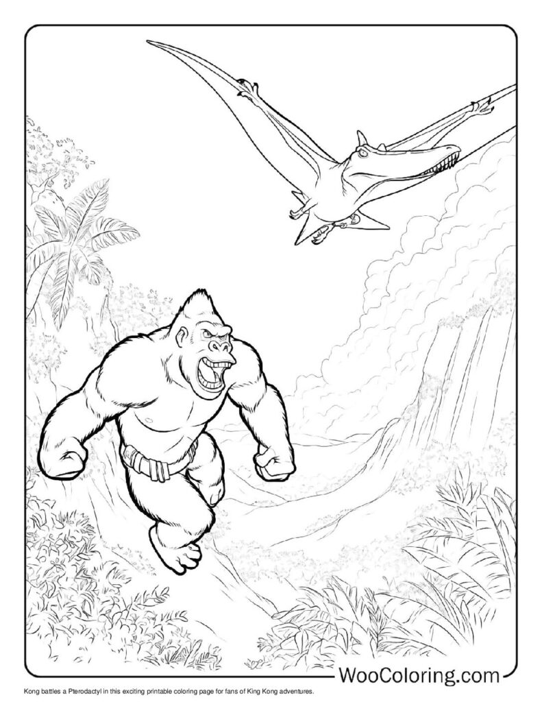 100  King Kong coloring pages  Free PDF To Print  - 44