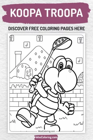 Koopa Troopa coloring pages designs for kids