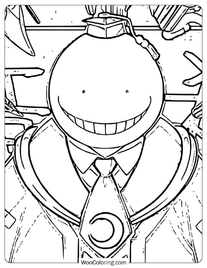 Koro-sensei – The Mysterious and Supersonic Teacher of Assassination Classroom Coloring Sheet For Preschoolers
