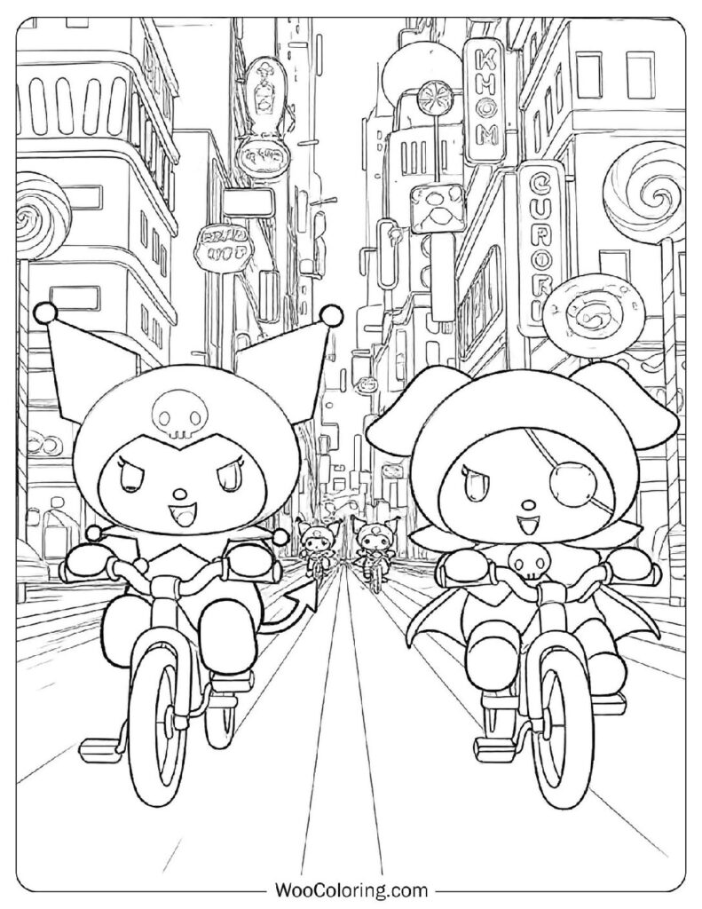 Kuromi and Wanmi ride into the sunset with wild joy