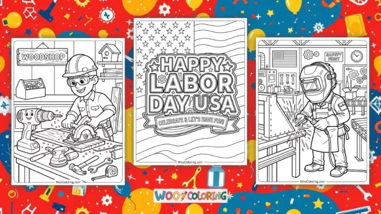 Labour Day Coloring Pages Design Image
