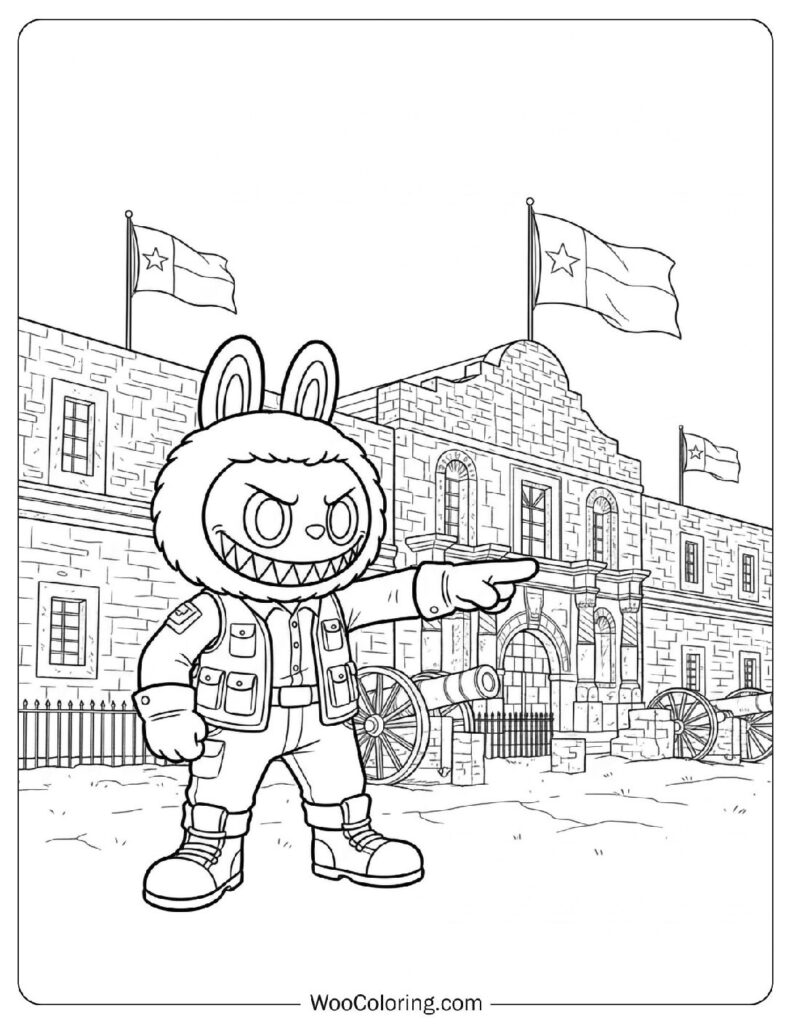 Labubu exploring the Alamo, San Antonio