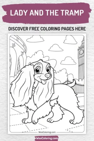 Lady And The Tramp coloring pages designs for kids