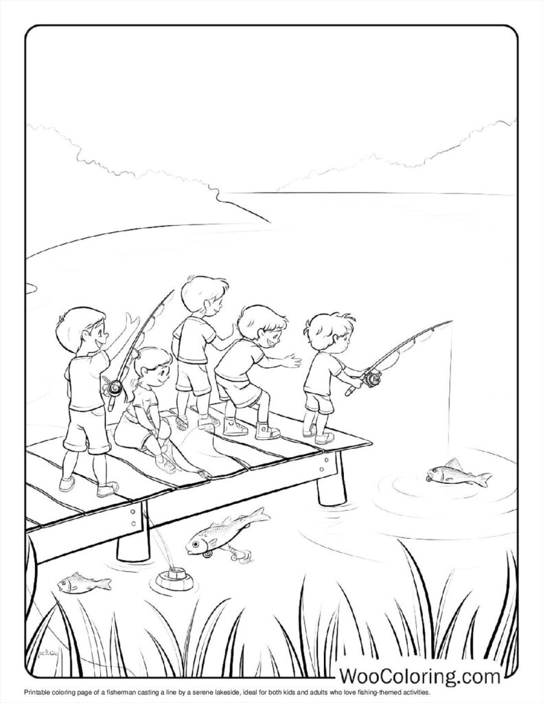 100  Fishing coloring pages  Free PDF To Print  - 24