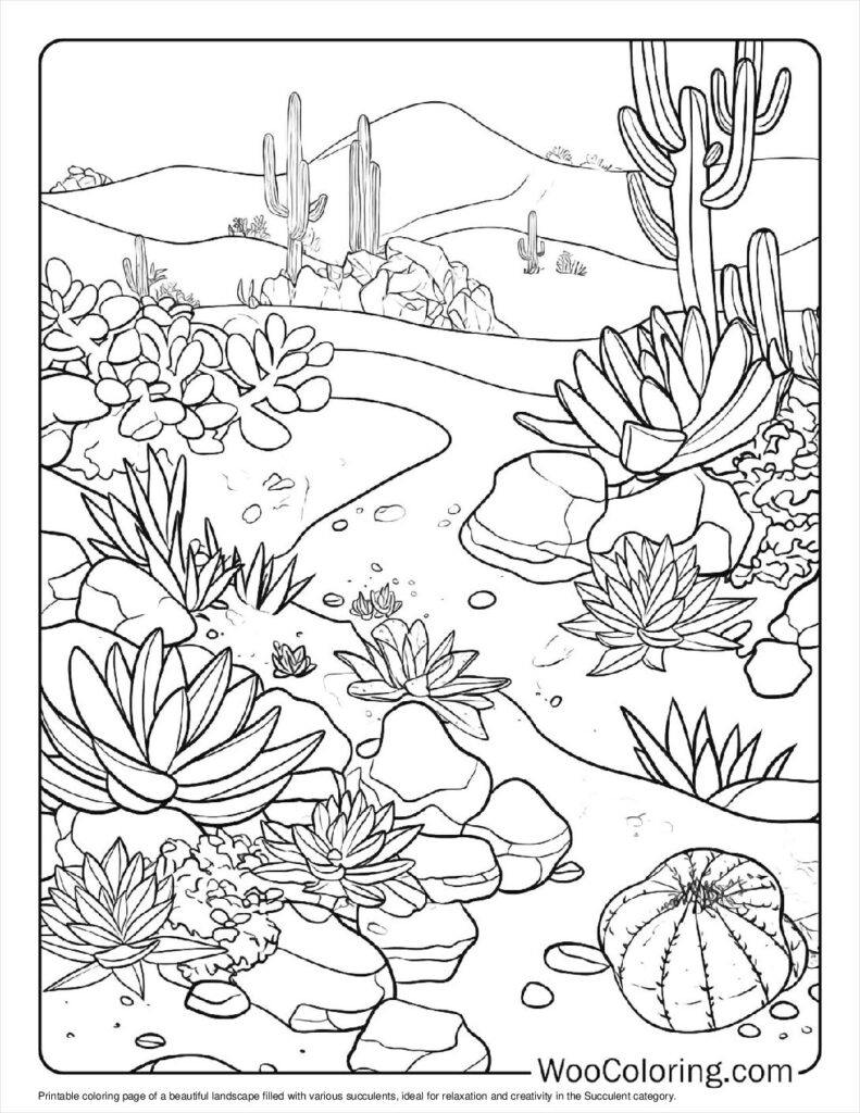 100  Succulent coloring pages  Free PDF To Print  - 73