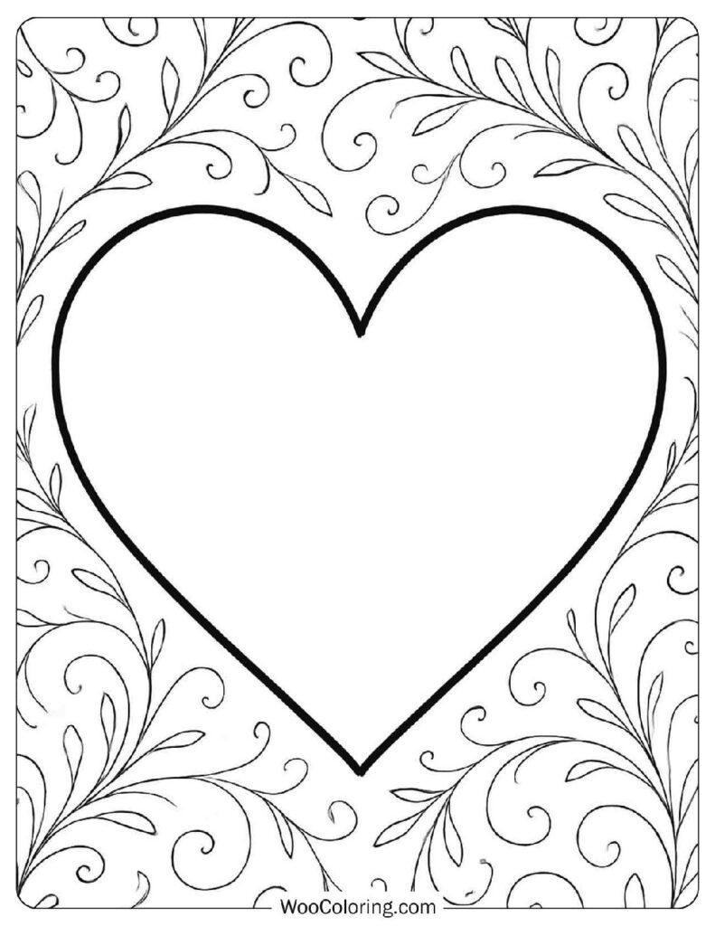 Large Heart for Easy Coloring