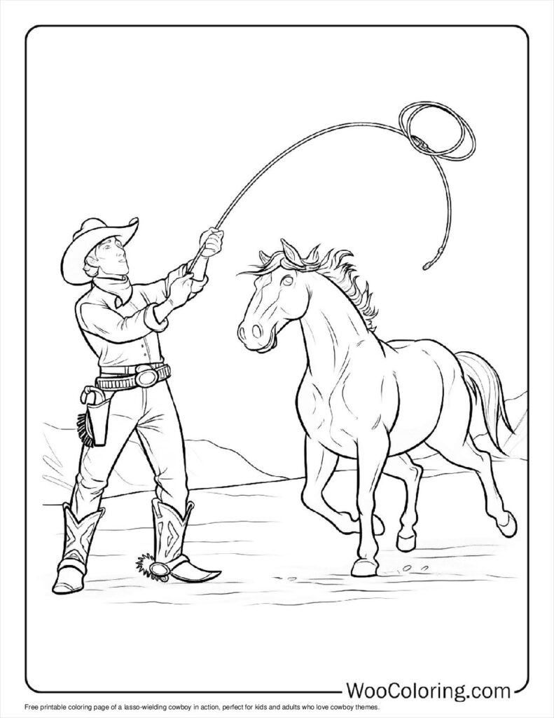 100  Cowboy coloring pages  Free PDF To Print  - 6