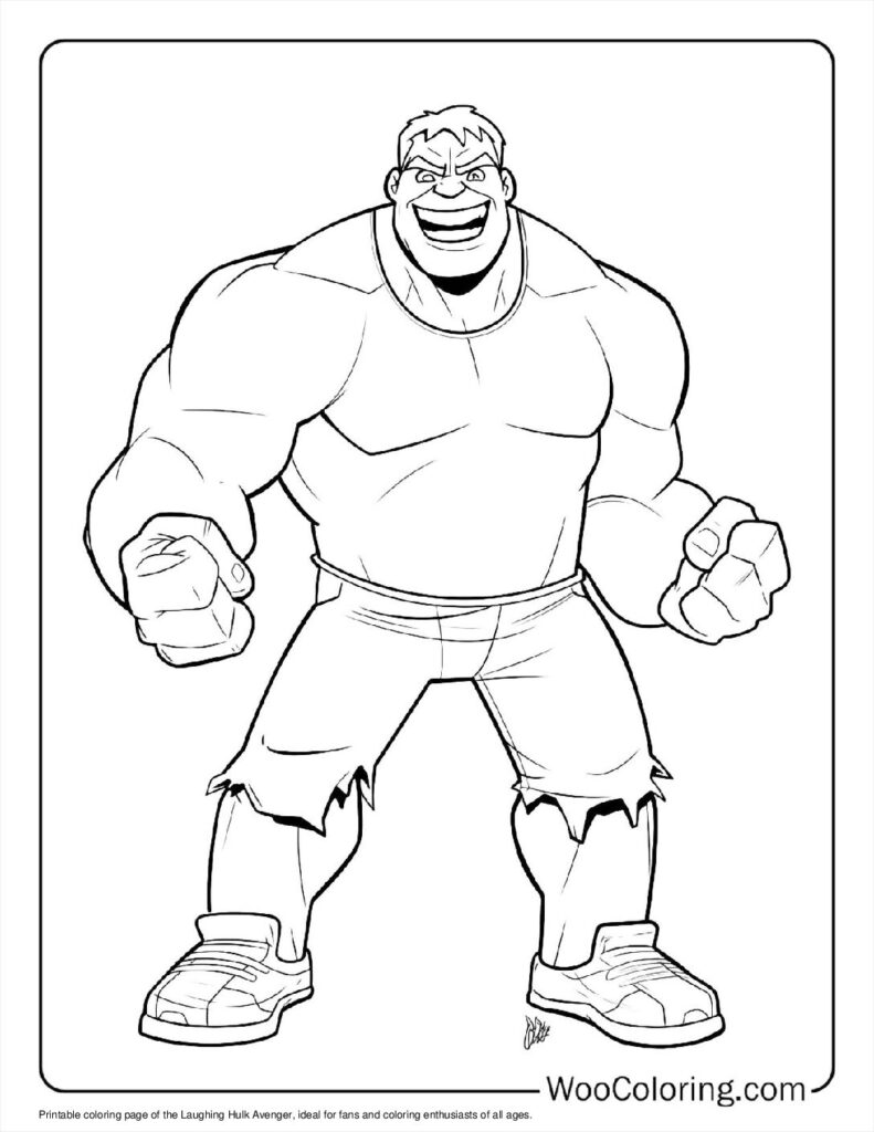 Laughing Hulk Avenger To Color