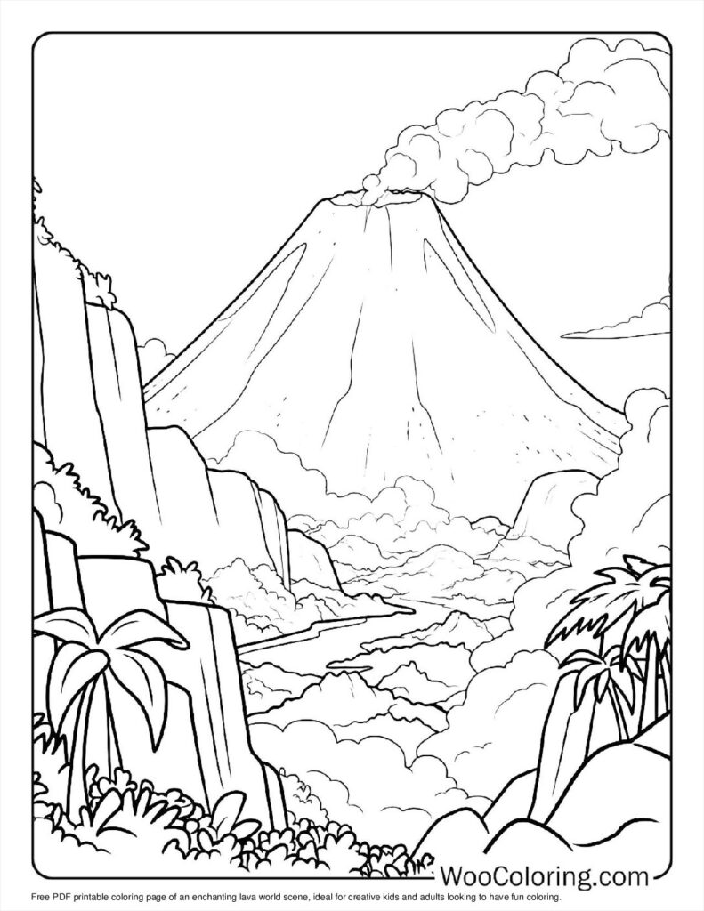 100  Volcano coloring pages  Free PDF To Print  - 42