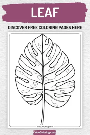 Leaf coloring pages designs for kids