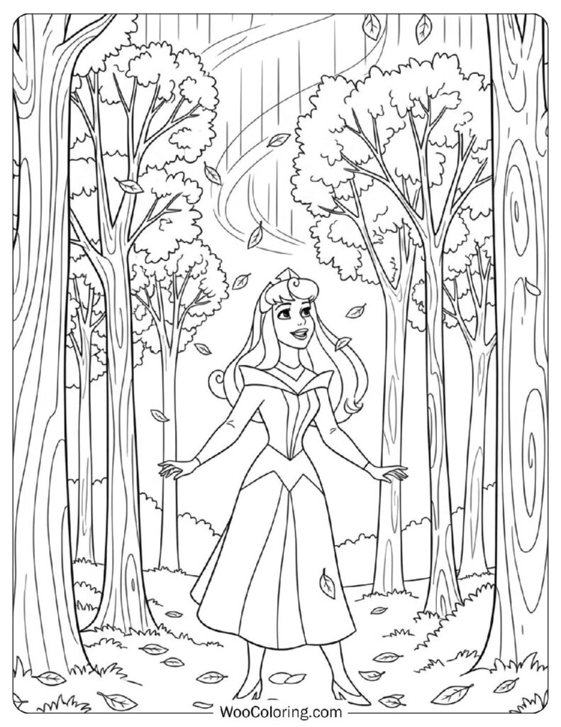 Leaf Turn Serenade with Aurora enjoying Autumn trees