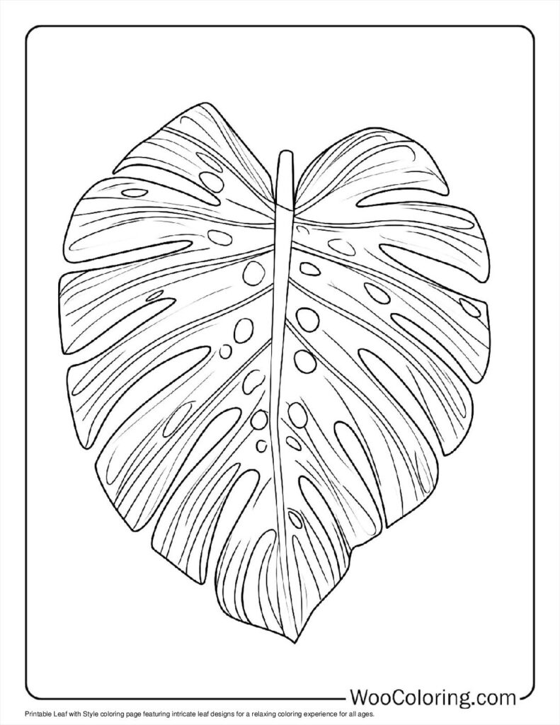 100  Leaf coloring pages  Free PDF To Print  - 60