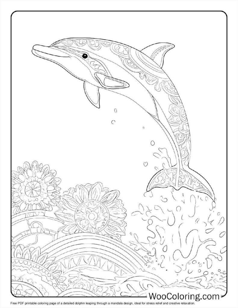 Leaping Dolphin Mandala For Kids