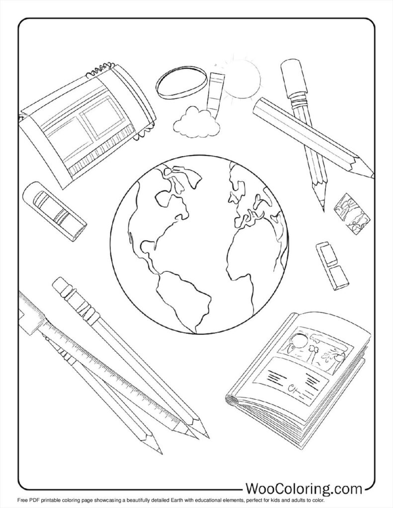 100  Earth coloring pages  Free PDF To Print  - 40