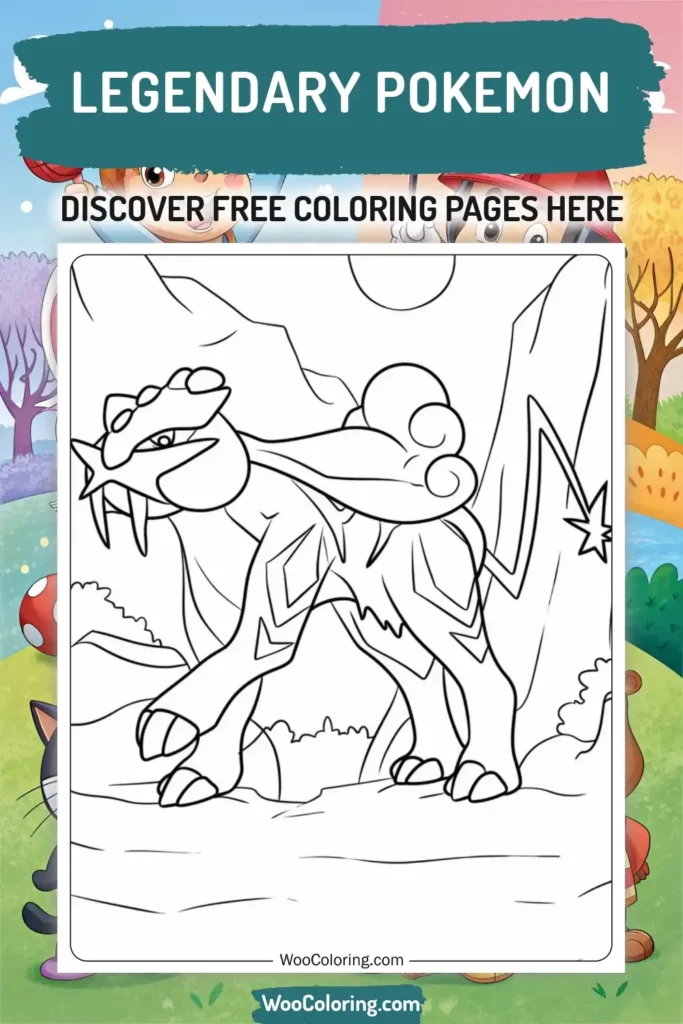 Legendary Pokemon coloring pages designs from TV Show