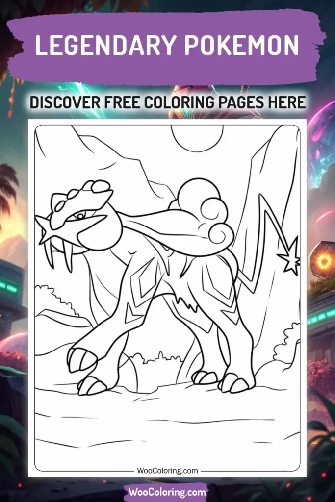 Legendary Pokemon coloring pages designs from video game