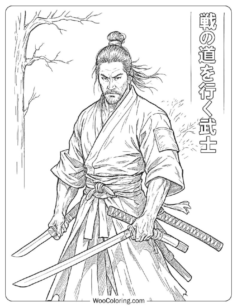 Legendary Samurai Warrior Hattori Hanzo With Dual Swords