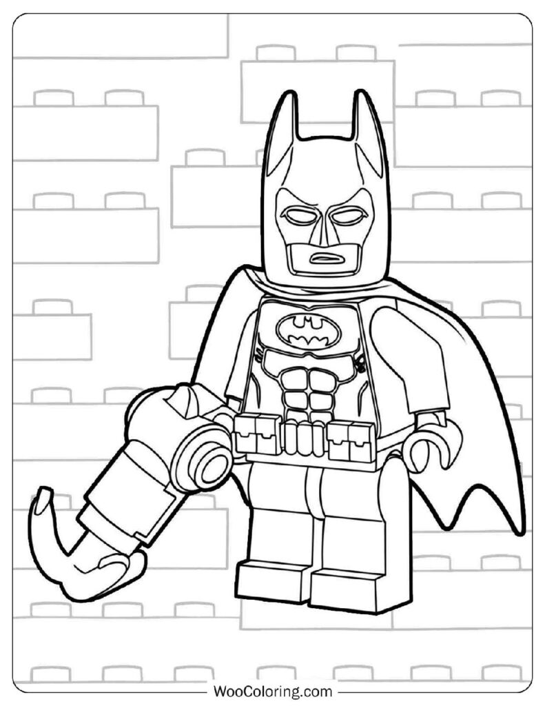 Batman from Lego Universe Equipped with Utility Belt and Grapple Hook Gun in an Action Scene