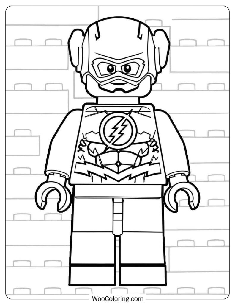 The Flash from Lego Justice League Running at Super Speed with Glowing Gold Lightning Effects