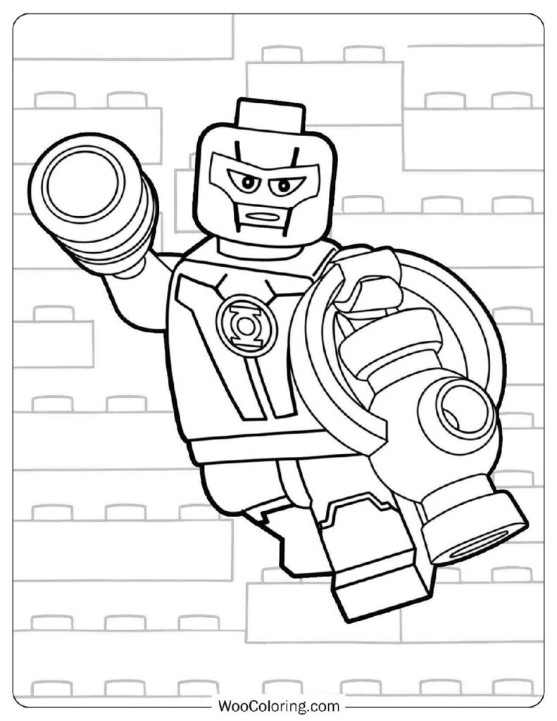 Green Lantern from Lego DC Universe Ready to Activate His Power Ring Coloring Sheet