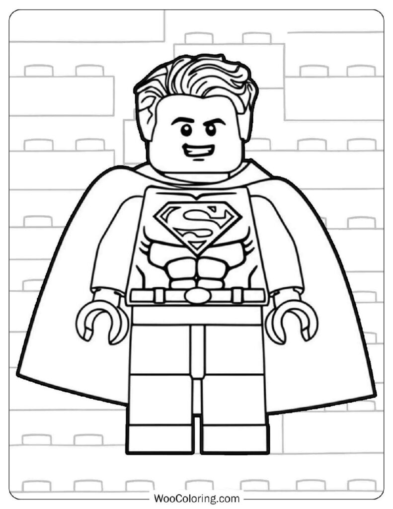 Superman from Lego DC Super Heroes Justice League Flying Over the City Skyline