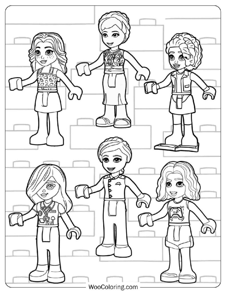 Dia June Aliya Aida Stephanie and Nova from Lego Friends in a Creative Group Project at Home