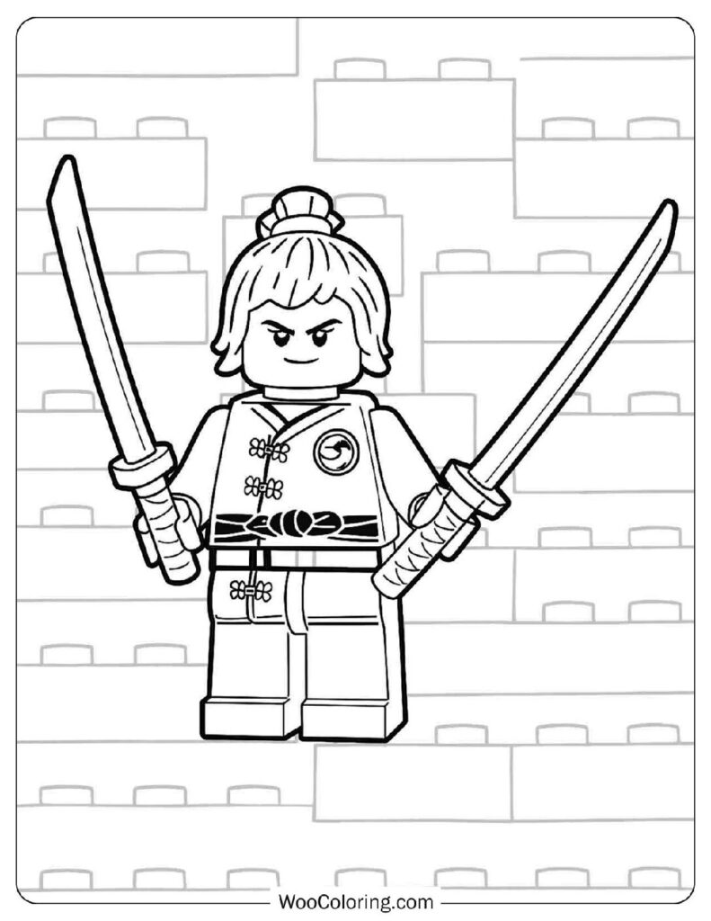Nya in Spinjitzu Training Gear from The Lego Ninjago Movie Practicing Her Moves