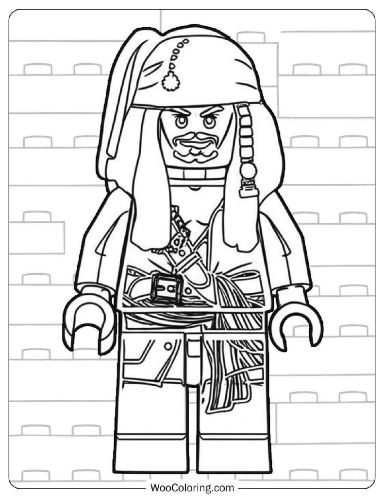 Captain Jack Sparrow from Lego Pirates of the Caribbean Standing on a Ship Deck with a Compass
