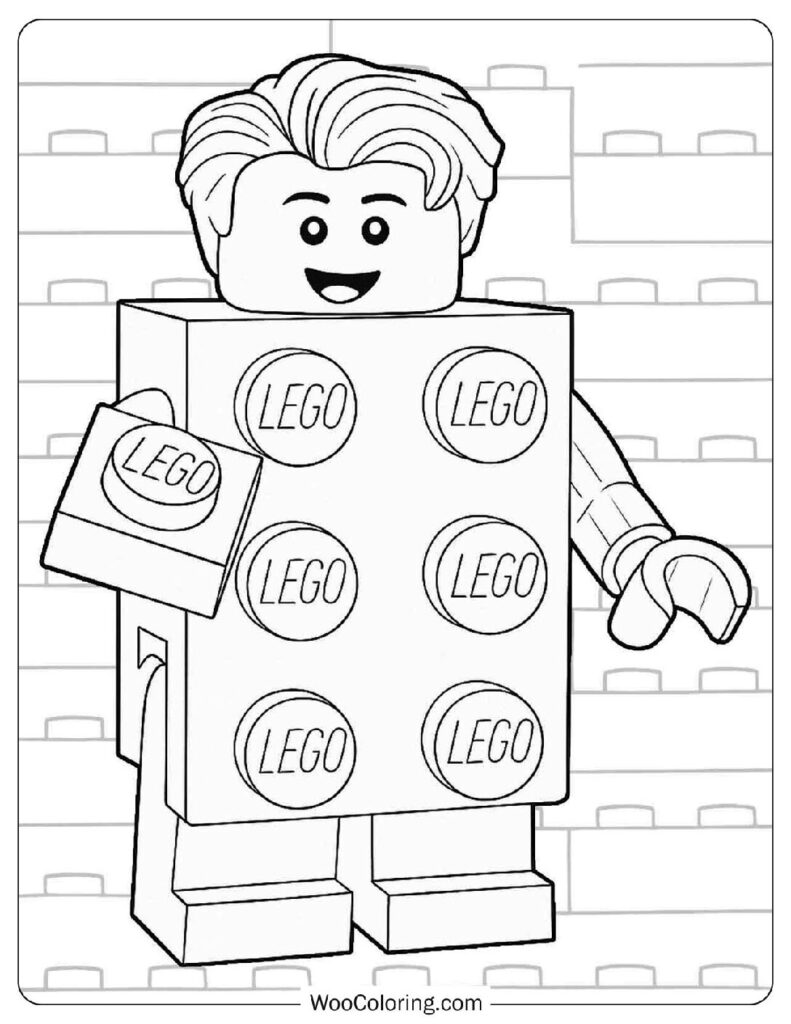 Party Scene Featuring the Lego Minifigure in a Classic Red Brick Suit