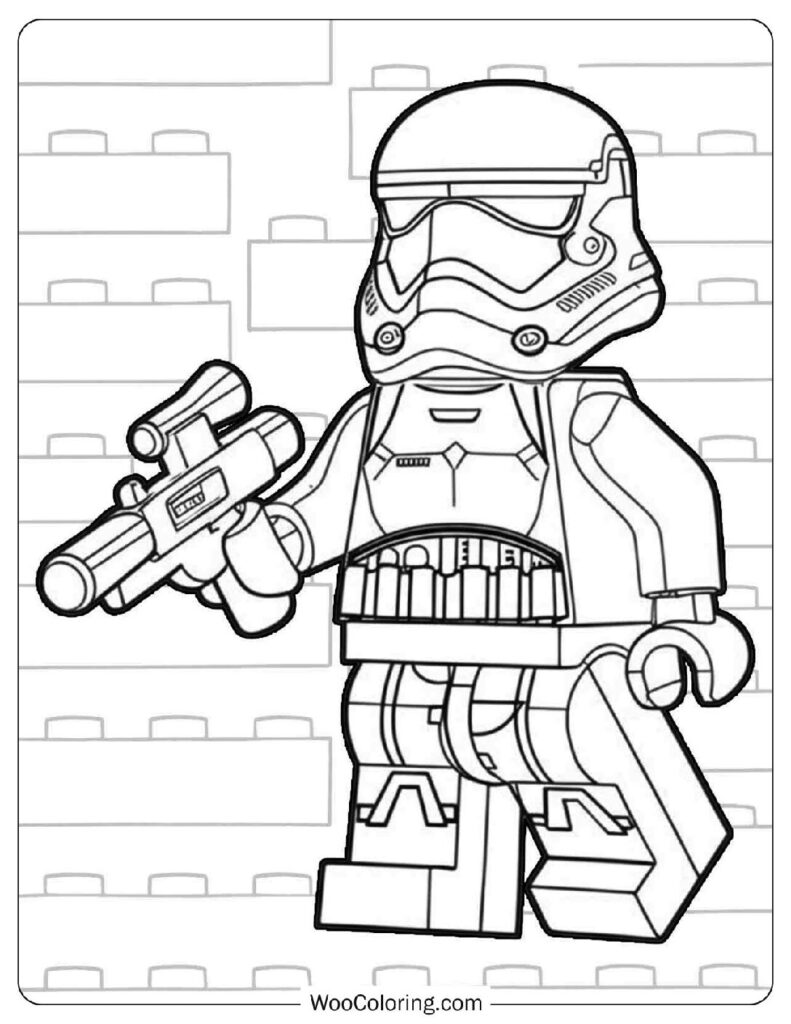 Stormtrooper with Blaster Rifle Standing Guard from Lego Star Wars The Force Awakens