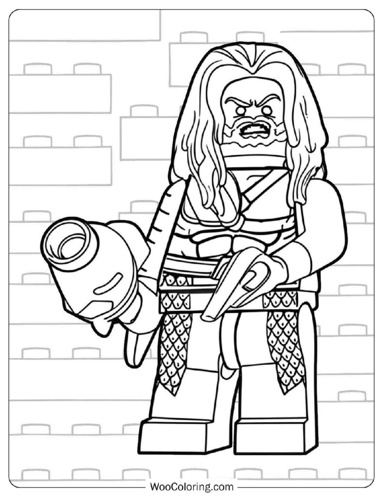 Aquaman from the Lego DC Universe Standing Heroically with His Trident