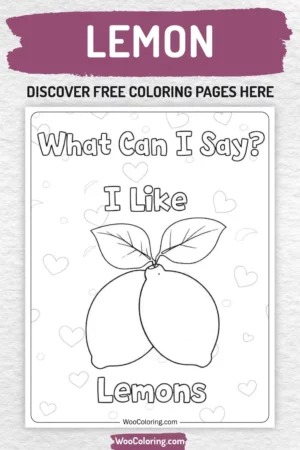 Lemon coloring pages designs for kids