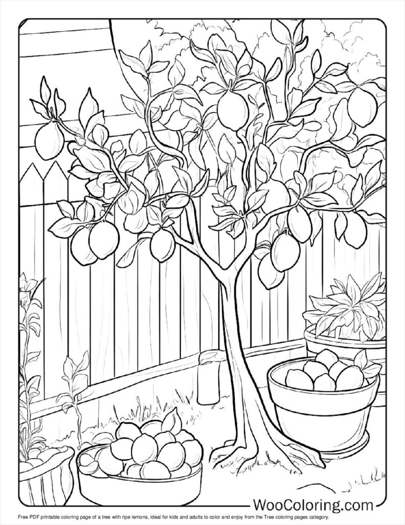 100  Tree coloring pages  Free PDF To Print  - 94