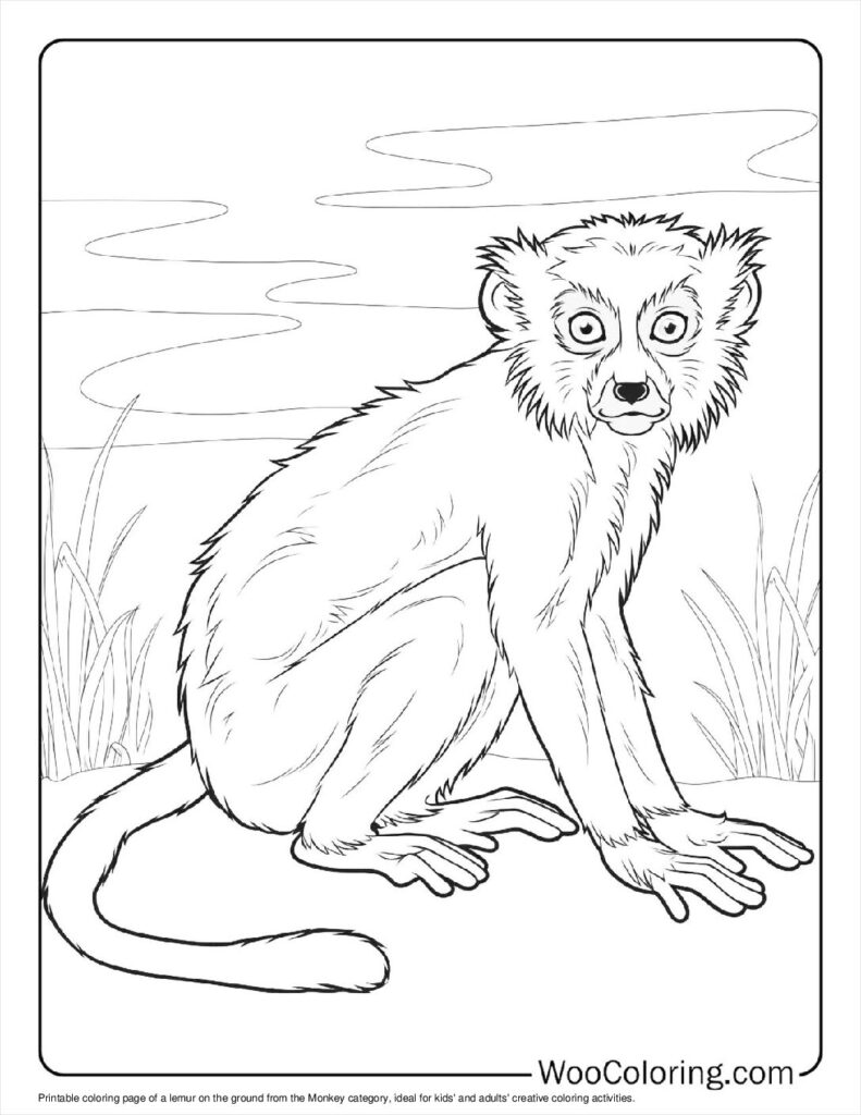 100  Monkey coloring pages  Free PDF To Print  - 98