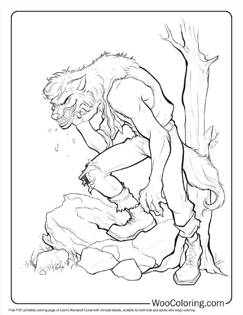 100  Werewolf coloring pages  Free PDF To Print  - 61