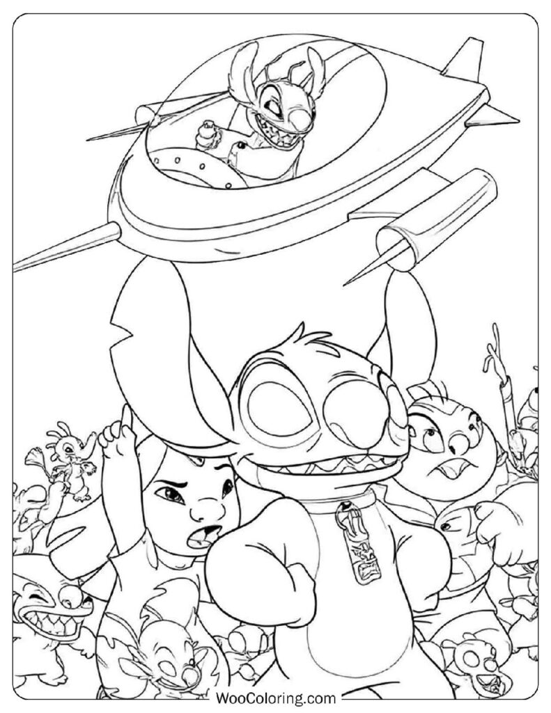 Leroy and Stitch with Lilo, Jumba, Pleakley and Friends