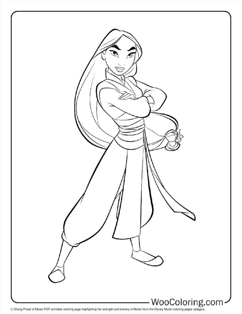 Li Shang Proud of Mulan Coloring Page For Kids