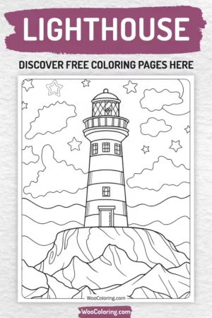 Lighthouse coloring pages designs for kids