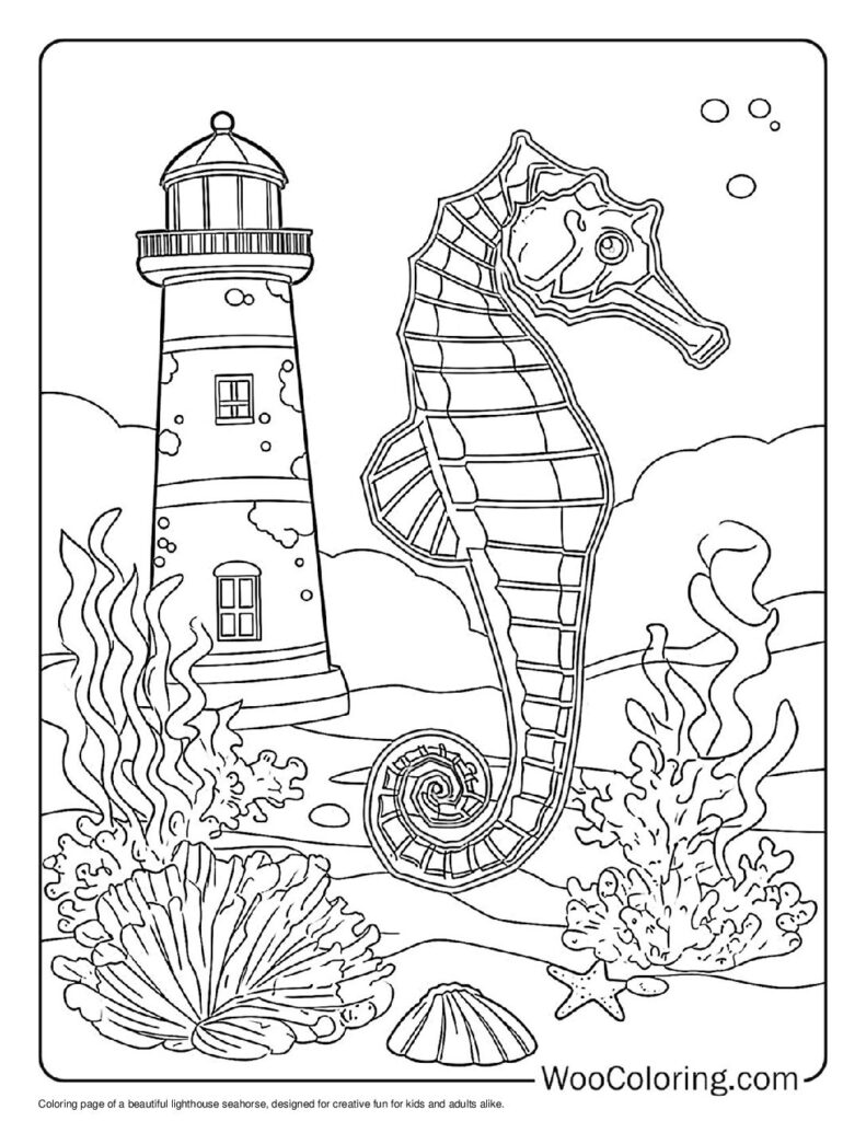 100  Seahorse coloring pages  Free PDF To Print  - 98