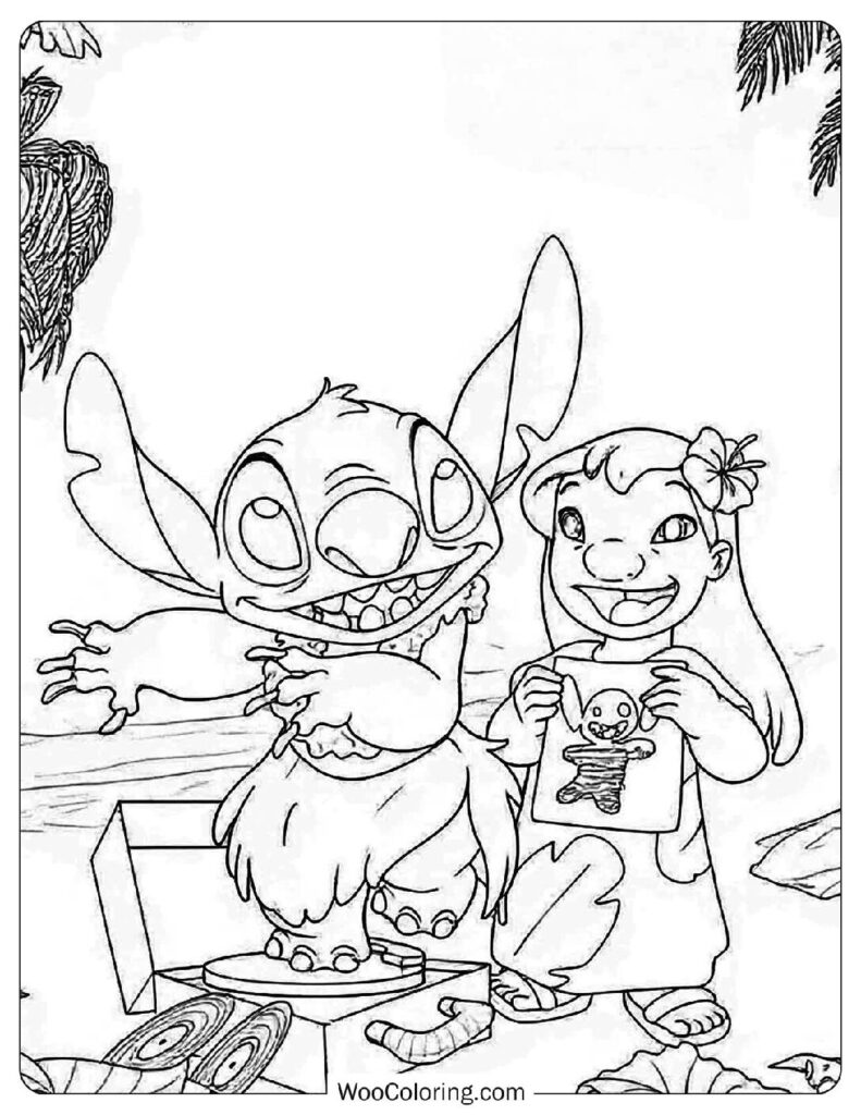 Lilo Holding Good and Bad Chart of Stitch