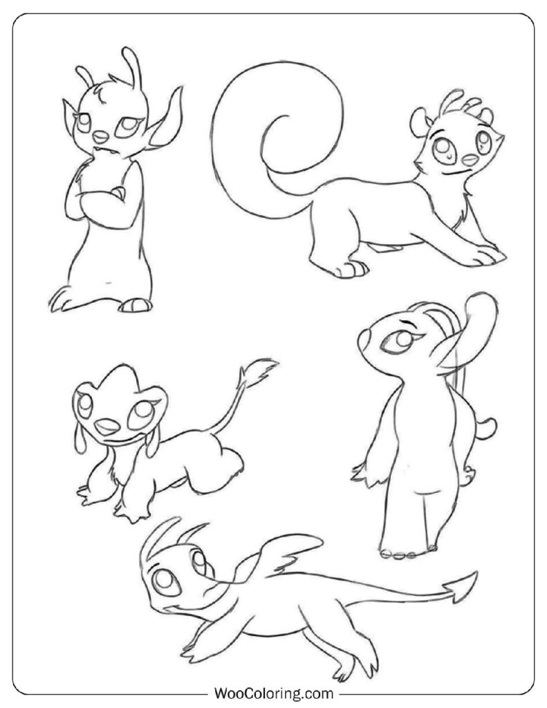 Lilo & Stitch Coloring Page with Experiments 149 Bonnie, 397 Houdini, 248 Belle, 624 Angel and 228 Melty