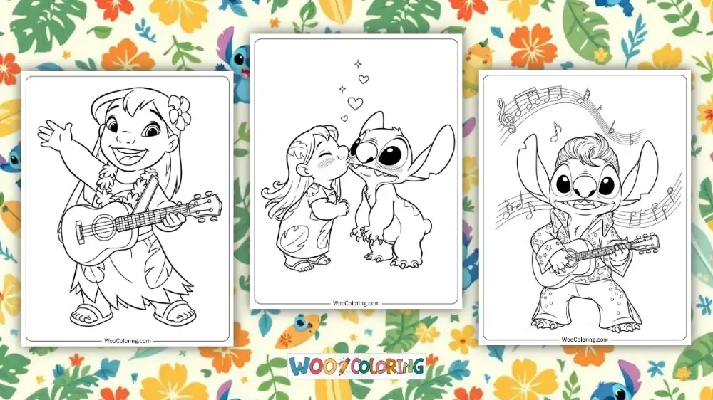 60 Lilo & Stitch Coloring Pages (Free PDF To Print) | Woo