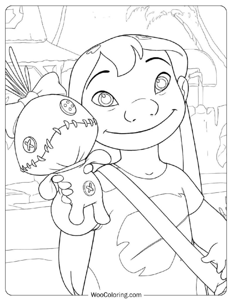 Lilo and Scrump Rag Doll Picture to Color
