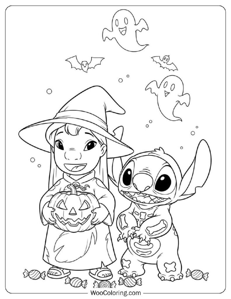 Lilo and Stitch in Spooky Halloween Costumes
